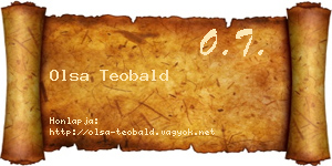 Olsa Teobald névjegykártya